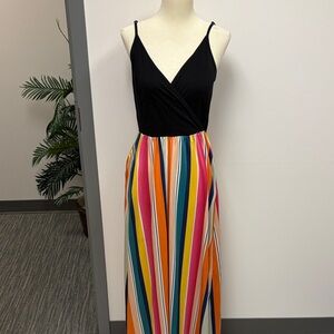 Multicolor Striped Maxi Dress